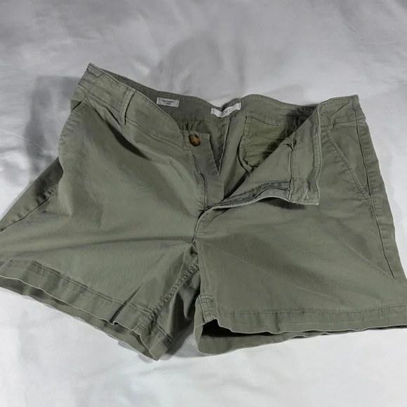 LOFT womens olive green The Monroe flat front 6" inseam chino shorts - size 16 - Picture 8 of 11